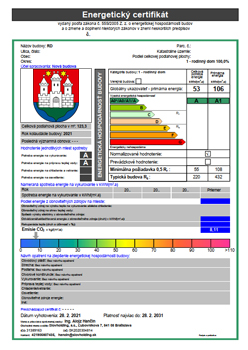 Obrázok energetického certifikátu mesta Komárno