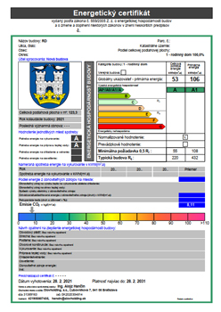 Obrátok Energetický certifikát Michalovce